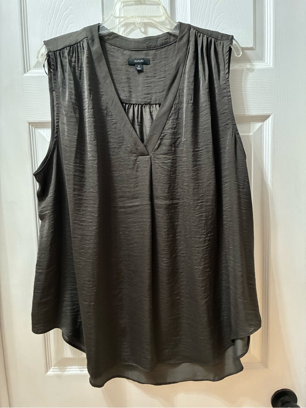 Alfani Sleeveless V-Neck Camisole - Olive/Brown